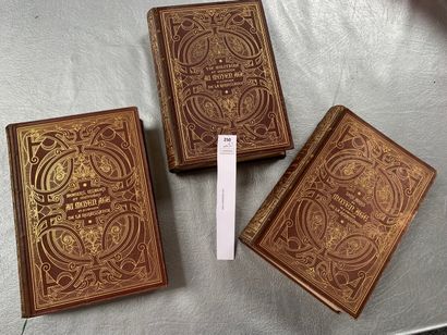null Paul Lacroix. 3 volumes in-4 reliés cuir, consacrés au Moyen-âge.