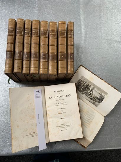 null Thiers. L'histoire de la Révolution Française. 1834. 10 volumes. Gravures et...