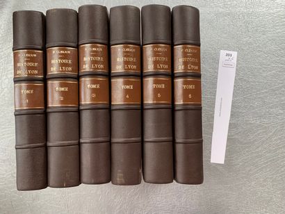 null Clerjon. Histoire de Lyon. Gravures. 1830. Gravures 6 volumes (complet). Reliures...