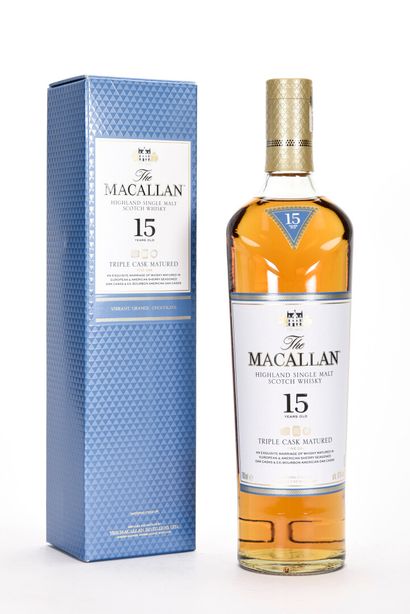 null 1 B WHISKY SINGLE MALT TRIPLE CASK MATURED 15 ANS D'ÂGE 70 cl 43% (étui) Macallan...