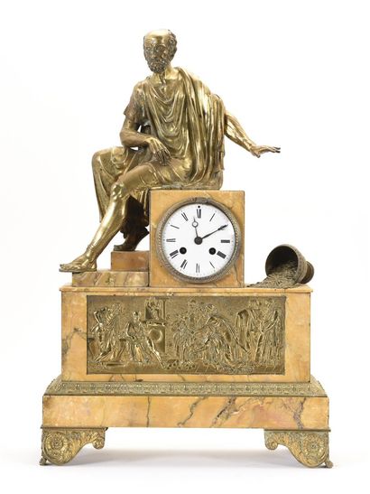 null Importante pendule en bronze : Hippocrate refusant les présents d'Artaxerxes

Base...