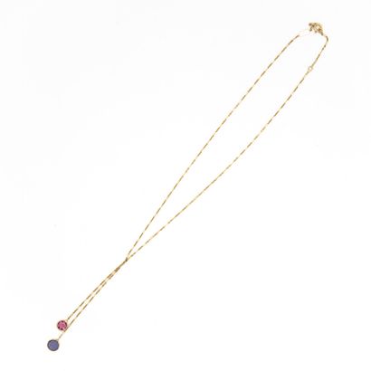 null DIOR. Delicate model; Numbered: D9160. 18K (750) yellow gold tie necklace, alternating...