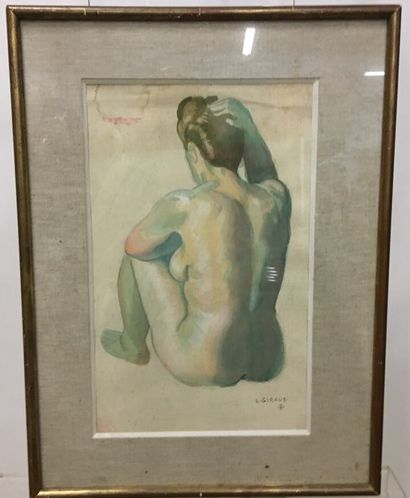 null Louis GIRAUD (1910- )

Nu

Gouache

Signée en bas à droite

43 x 27 cm

Traces...