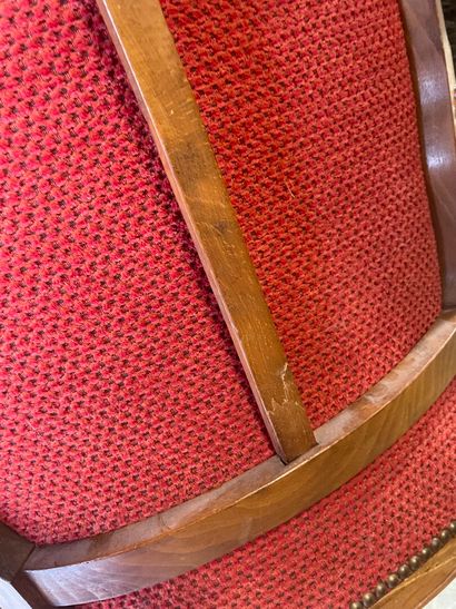 null Paire de fauteuils garniture rouge