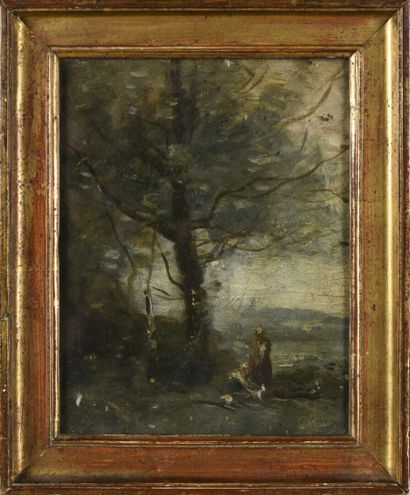 null In the taste of COROT 

Landscape,

Study on panel, unsigned 

22 x 17 cm

...