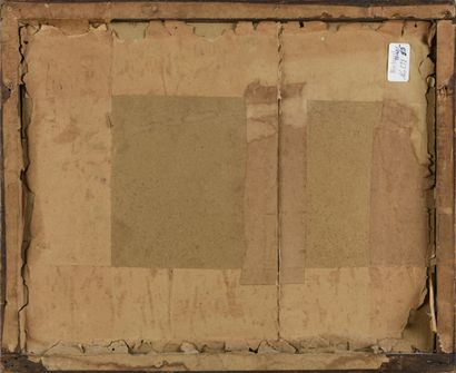 null Vue d'optique, l'Arsenal de Toulon, 

Cadre en bois doré 

31 x 40 cm
