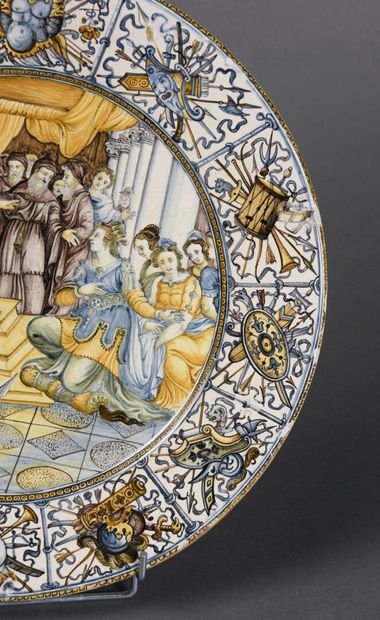null CASTELLI, earthenware dish decorated with a biblical scene

Middle of 17th century

D...