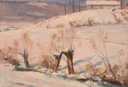 null Emile WEGELIN (1875-1962)

Paysage de neige 

Huile sur panneau

Signée en bas...