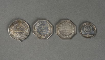 null Silver tokens of attendance : Notary of MEAUX, bank of France, Indo-Chinese...