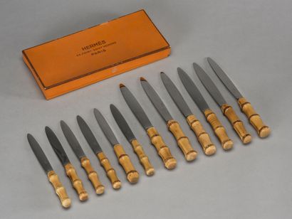 HERMES Paris 
Ménagère comprenant 6 couteaux...