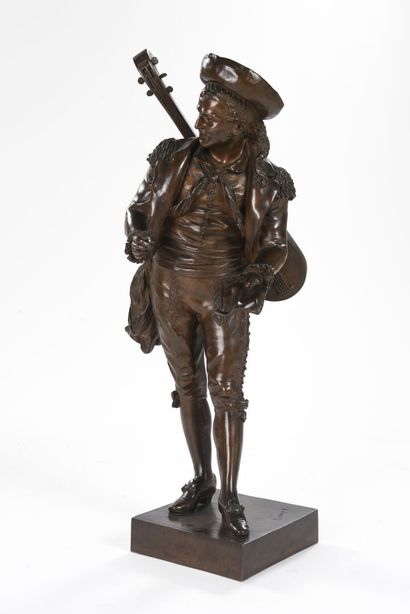 null Nicolas LECORNEY 

Figaro, important bronze print, medal patina

End of 19th...