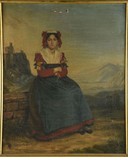 null Jeune femme italienne assise dans un paysage

Huile sur toile

Signé en bas...