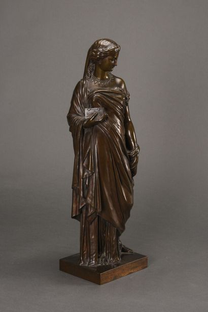 null Eugène Antoine AIZELAIN (1821-1902), 

Pandore 

épreuve en bronze patiné 

Signée...