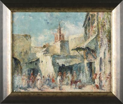 null Edouard VERSCHAFFELT (1874-1955)

Scène de marché orientaliste

Huile sur toile

Signée...