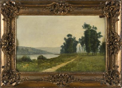 Johannes SON (1859-1942) 
Paysage de rivière...