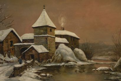 null Théodore LEVIGNE (1848 - 1912)

Paysage de neige

Huile sur toile signée en...