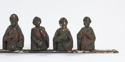 null The apostles and the Virgin Mary 

Polychrome carved wooden subjects 

Southern...