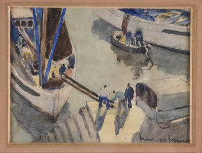 null Henry Maurice CAHOURS (1889-1974)

Chalutiers au port

Aquarelle sur papier

12...