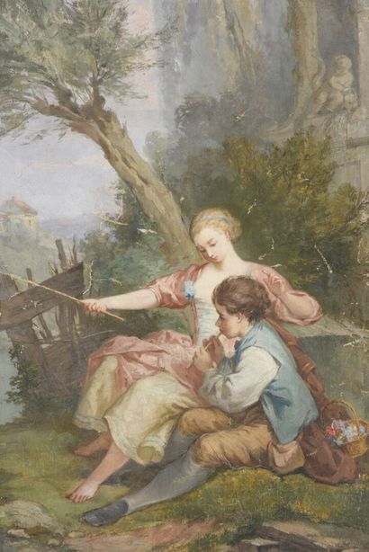 null French school of the 19th century

Pastoral

Oil on canvas without frame

100...