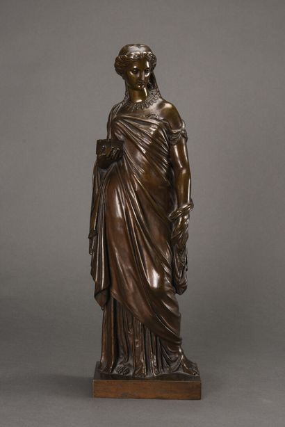 null Eugene Antoine AIZELAIN (1821-1902), 

Pandora 

print in patinated bronze 

Signed...