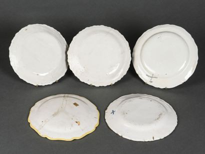 null Five earthenware plates 18th century