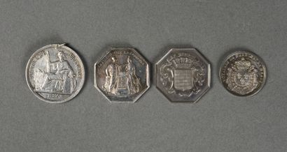 null Silver tokens of attendance : Notary of MEAUX, bank of France, Indo-Chinese...