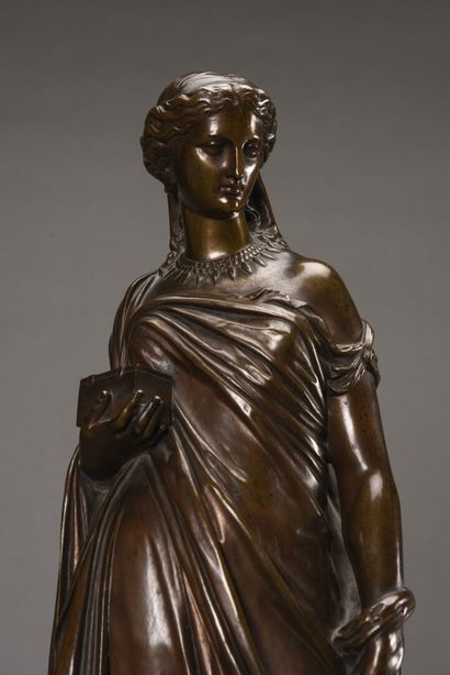 null Eugene Antoine AIZELAIN (1821-1902), 

Pandora 

print in patinated bronze 

Signed...