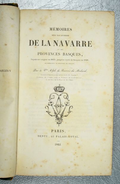 null BARRES du MOLARD (Alphonse de, vicomte) : Mémoires sur la guerre de la Navarre...