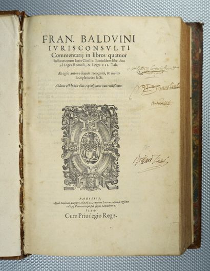 null BAUDOIN (François) : Fran. Balduini iurisconsulti Commentarii in libros quatuor...