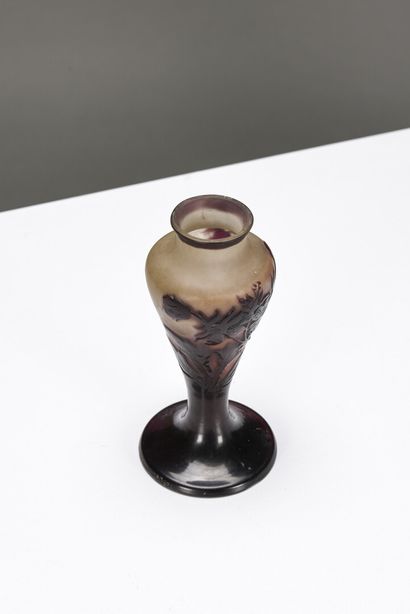 null Émile GALLÉ (1846-1904)

Vase balustre reposant sur un piédouche en verre multicouche...