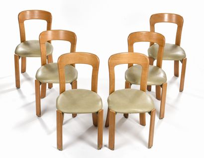 null Bruno REY (Né en 1935) 

Suite de six chaises modèle Rey Chair en hêtre massif,...
