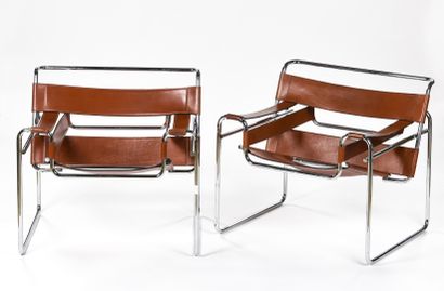 null Marcel BREUER (1902-1981) 



Paire de fauteuils dit Wassily à structure en...