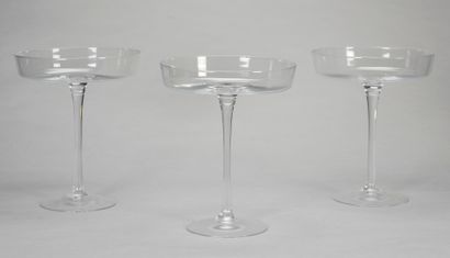 null Tapio WIRKKALA (1915-1985)

Suite de trois grande coupes sur piédouche en verre...