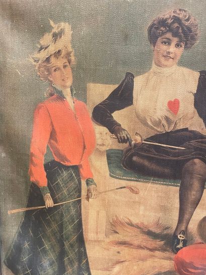 null Femmes en tenues de sport vers 1900 

Chromolithographie encadrée

50 x 50 ...