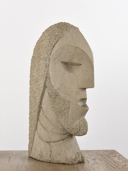  Vincent GONZALEZ (1928-2019) 
Ulysses, 
Carved granite, 
H : 51 cm ; W : 36 cm