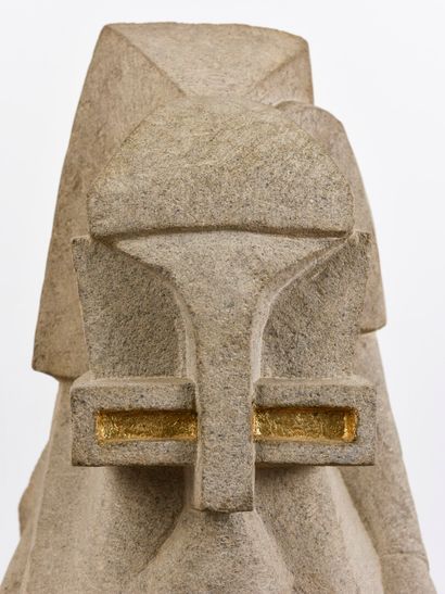 null Vincent GONZALEZ (1928-2019)

Stylized figure, 

Carved and gilded limestone,...