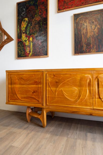 null Vincent GONZALEZ (1928-2019)

Carved wood sideboard opening with four doors

H...