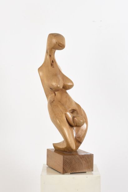  Vincent GONZALEZ (1928-2019) 
Birth, 
Carved beech 
H : 49 cm