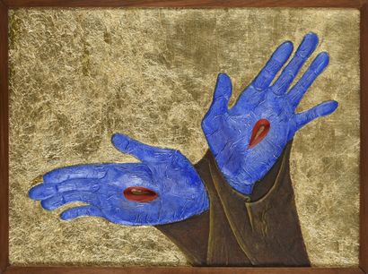 null Vincent GONZALEZ (1928-2019)

The hands of Saint Francis, 

Wood and canvas...