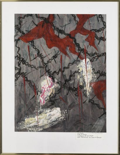 null Vincent GONZALEZ (1928-2019)

Crachats filets de sang, 

Titré en bas, 

50...