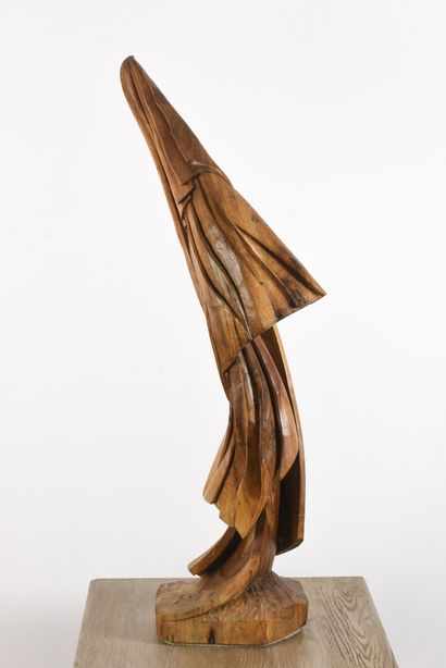 null Vincent GONZALEZ (1928-2019)

The New Angel, 

Carved oak subject, 

Monogrammed...