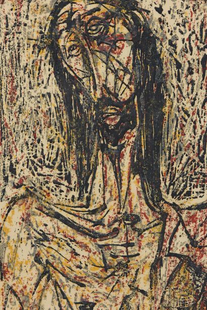 null Vincent GONZALEZ (1928-2019)

Christ with ties, ecce homo, 

Woodcut print,...