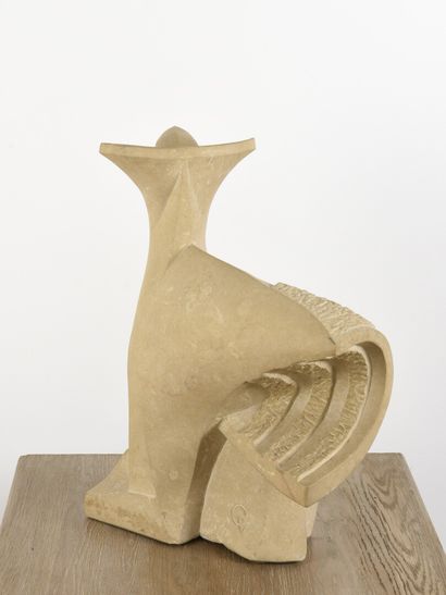  Vincent GONZALEZ (1928-2019) 
Rooster of Bruyère, 
Burgundy stone, 
H : 50 cm ;...