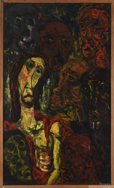 null Vincent GONZALEZ (1928-2019)

The insulted Christ 

Oil on canvas, 

Signed,...