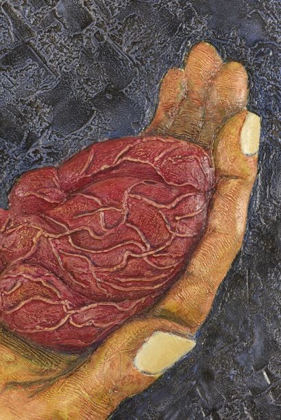null Vincent GONZALEZ (1928-2019)

The heart on the hand, 

Oil on polychrome panel,...