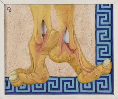 null Vincent GONZALEZ (1928-2019)

The feet of Oedipus, 

Relief in polychrome carved...