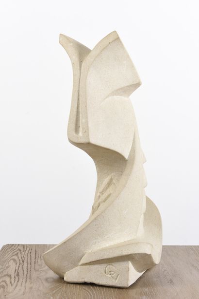 null Vincent GONZALEZ (1928-2019)

Composition abstraite, 

Sujet en pierre calcaire,...