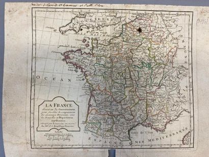 null Vue d'optique 18ème, cartes géographiques anciennes