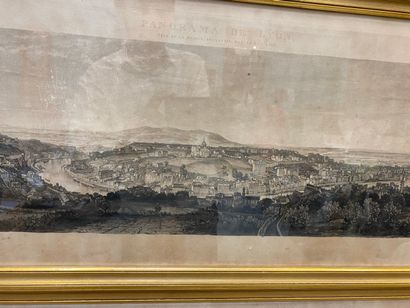 null D'après CHAPEY

Deux vues panoramiques de Lyon

Gravures sur papier encadrées,...