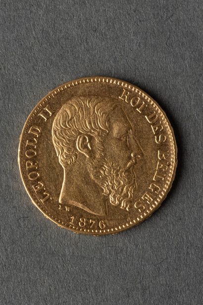 Pièce de 20 francs or Léopold II 
Poids :...